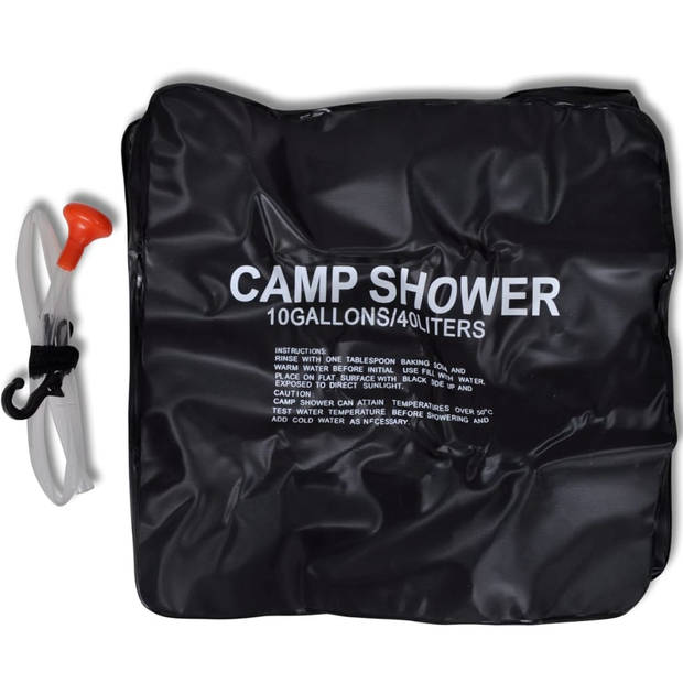 The Living Store Camping Douche - Zwart - 40 Liter - PVC