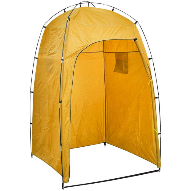 The Living Store Campingtoilet en Tent - Draagbaar en Privacy Gevend - 10L Schoonwatertank - 130x130x210cm - Geel