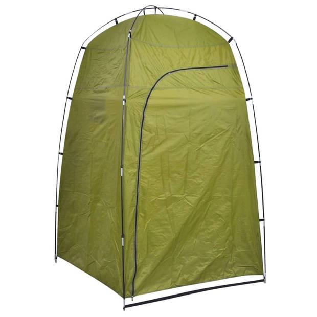 The Living Store Campingtoilet en tent - grijs/groen - 41.5x36.5x30 cm/130x130x210 cm - 10L - draagbaar