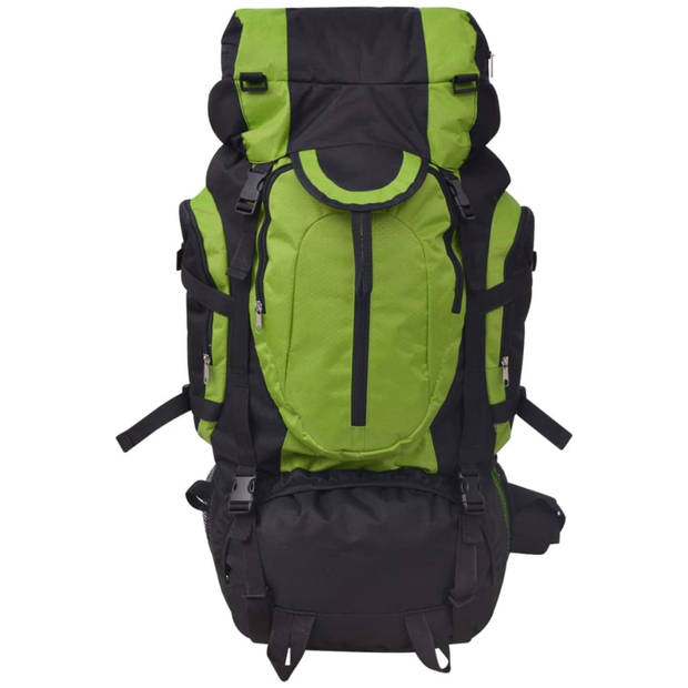 vidaXL Rugzak hiking XXL 75 L zwart en groen