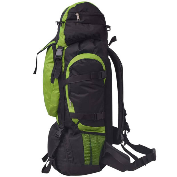 vidaXL Rugzak hiking XXL 75 L zwart en groen