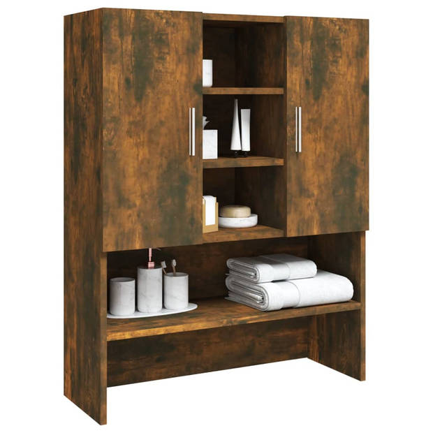 The Living Store Waskast - Gerookt Eiken - 70.5 x 25.5 x 90 cm - hoogwaardig hout