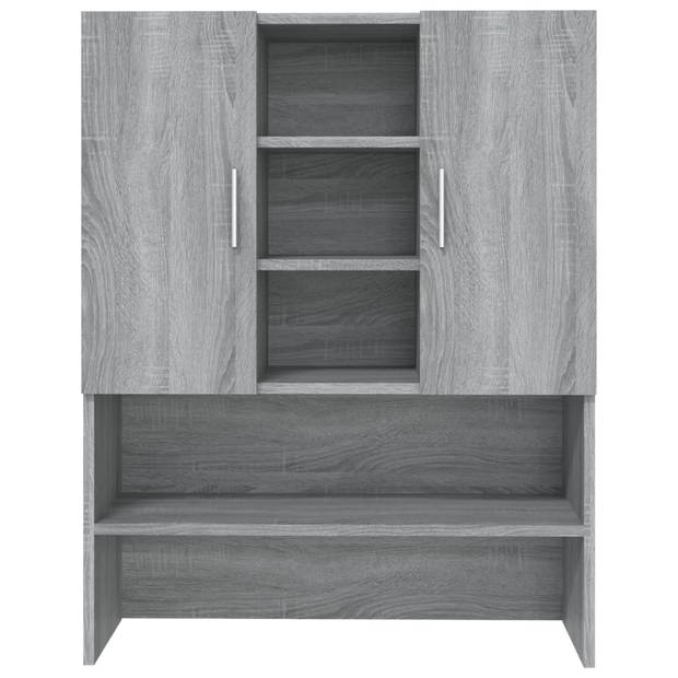 The Living Store Waskast Grijs Sonoma Eiken - 70.5 x 25.5 x 90 cm - Bewerkt Hout