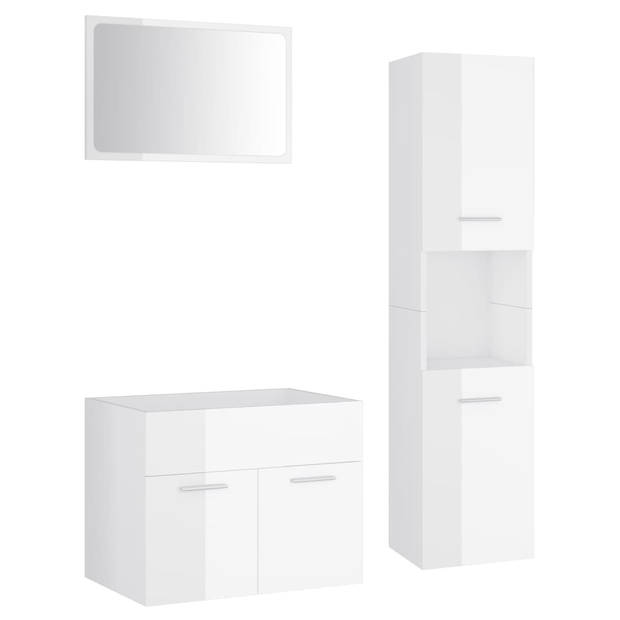 The Living Store Badkamermeubelset - Meubelset - Badkamermeubels - 60x38.5x46cm - Hoogglans wit