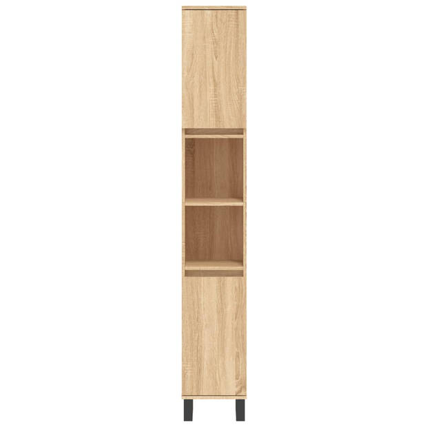 The Living Store Badkamermeubelset - Sonoma Eiken - 190 cm hoog - 100 cm laag - 80 x 33 x 60 cm - Duurzaam materiaal
