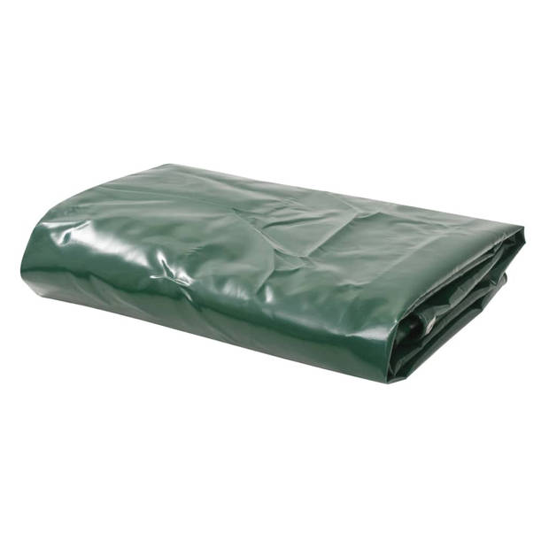 The Living Store Dekzeil - Sterk Canvas met PVC-coating - 3x6m - Groen - 650g/m²