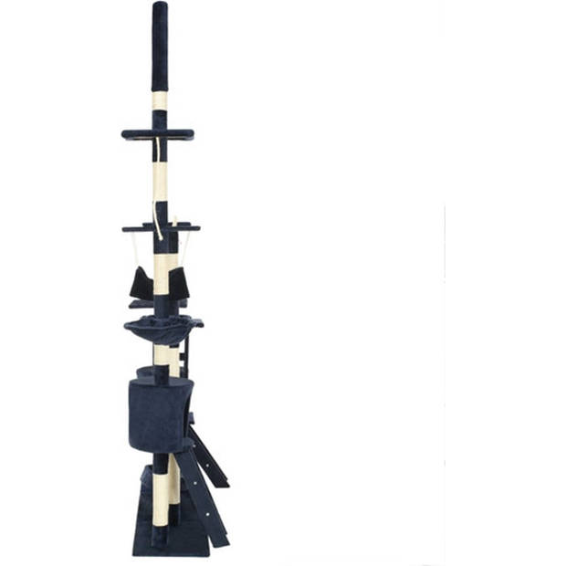 The Living Store Kattenboom - Luxe Speelcentrum voor Katten - 147x35x(230-250)cm - Blauw