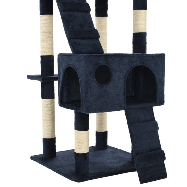 The Living Store Speelcentrum Kattenboom - 50 x 50 x 170 cm - Blauw