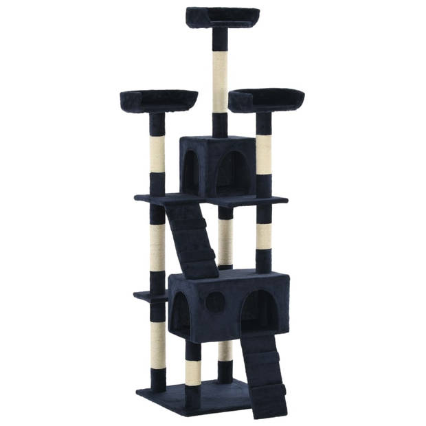 The Living Store Speelcentrum Kattenboom - 50 x 50 x 170 cm - Blauw