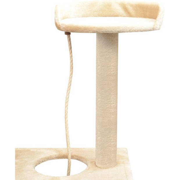 The Living Store Kattenboom - Beige - 97 x 40 x 150 cm - Met ladder - huisje - hangmat - krabpalen en platformen