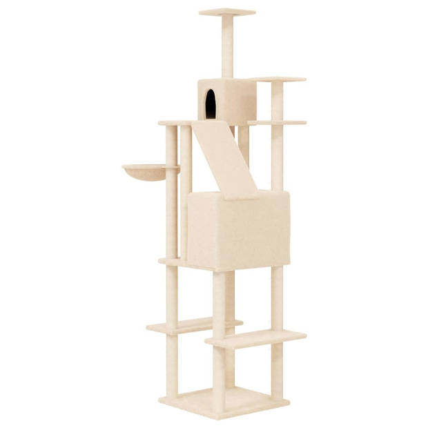 The Living Store Kattenboom - Krabpaal - 90x64x201 cm - Met meerdere niveaus en comfortabel pluche