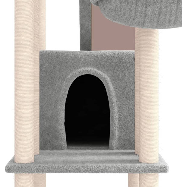 The Living Store Kattenboom - Krabpaal - 90x64x201 cm - Met meerdere niveaus en comfortabel pluche