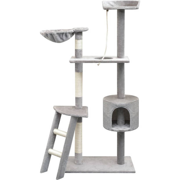 The Living Store Kattenboom - Luxe - Speelmeubel - Afmeting- 97 x 40 x 150 cm - Kleur- grijs