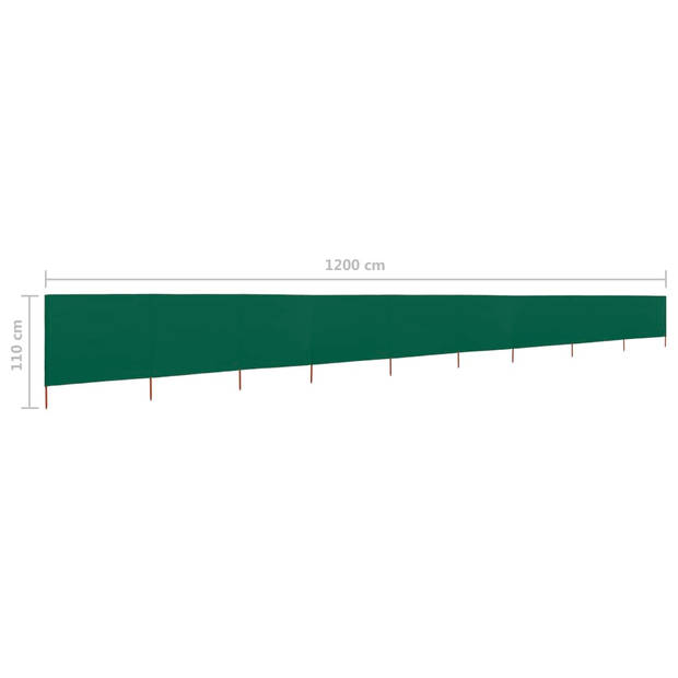 vidaXL Windscherm 9-panelen 1200x80 cm stof groen