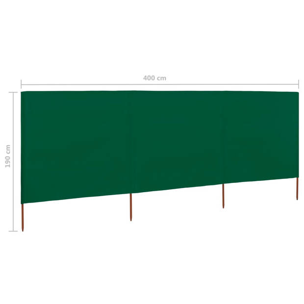 The Living Store Inklapbaar Windscherm - 400 x 160 cm - Groen