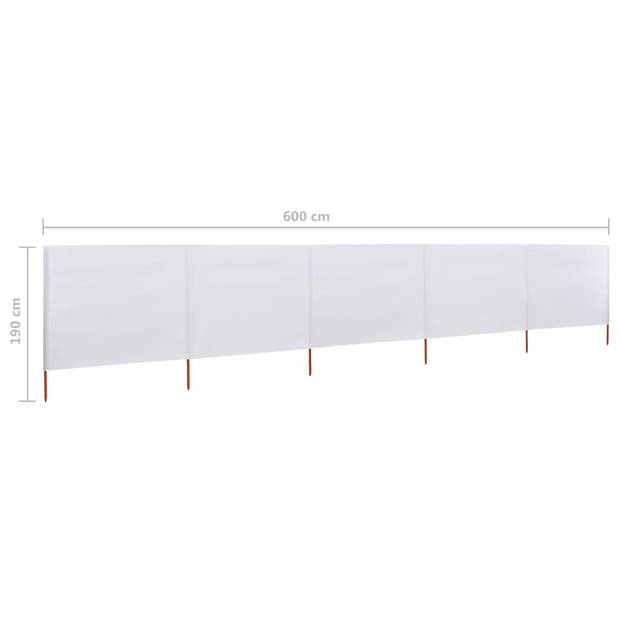 The Living Store Inklapbaar Windscherm - 600 x 160 cm - Nonwoven stof en hout