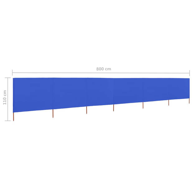 vidaXL Windscherm 6-panelen 800x80 cm stof azuurblauw