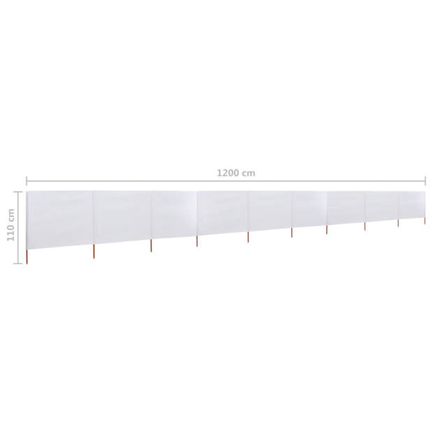 The Living Store Inklapbaar Windscherm - 9-panelig - 1.200 x 80 cm - Hoogwaardige nonwoven stof