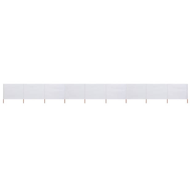 The Living Store Windscherm 9-panelig - nonwoven/hout - 1200x160cm - inclusief 10 palen