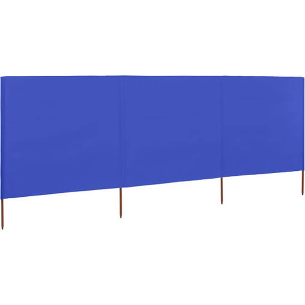 The Living Store Inklapbaar 3-panelig windscherm - 400 x 160 cm - Nonwoven stof en hout