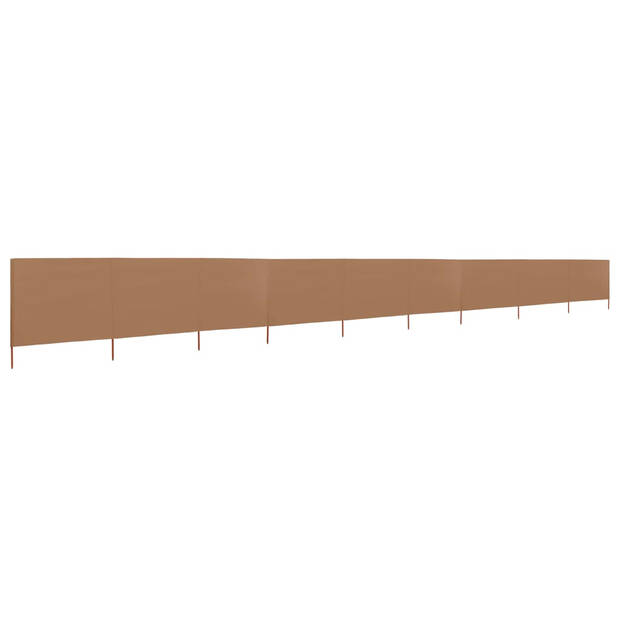 The Living Store Inklapbaar Windscherm - 1200 x 80 cm - Taupe - Nonwoven stof en hout