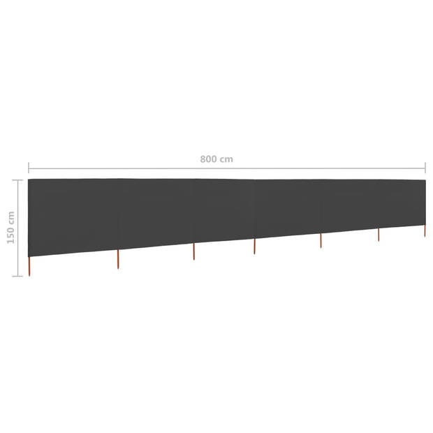 vidaXL Windscherm 6-panelen 800x120 cm stof antraciet