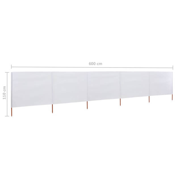 The Living Store Windscherm Inklapbaar - 600x80 cm - Nonwoven - Hout