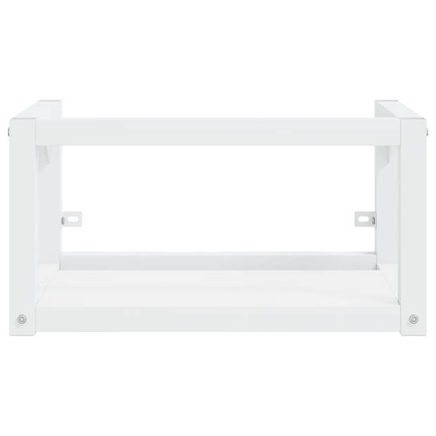 The Living Store Wandgemonteerd wastafelframe - wit - gepoedercoat ijzer - 59 x 38 x 31 cm - The Living Store