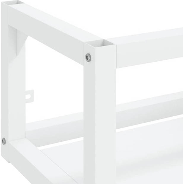 The Living Store Wastafelframe wandgemonteerd 59x38x31 cm ijzer wit - Badkamerkast