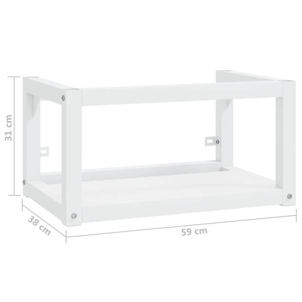 The Living Store Wastafelframe wandgemonteerd 59x38x31 cm ijzer wit - Badkamerkast