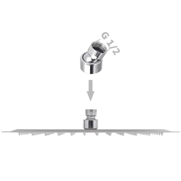 The Living Store Douchekop - RVS - 30 x 20 - 96 sproeigaten - Anti-kalksproeiers