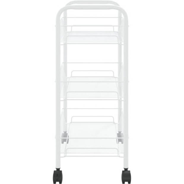 The Living Store Huishoudelijke Trolley - IJzeren constructie - 46x26x64 cm - Wit