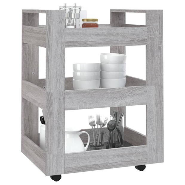 The Living Store Keukentrolley - Groentetrolley - 60 x 45 x 80 cm - Duurzaam bewerkt hout