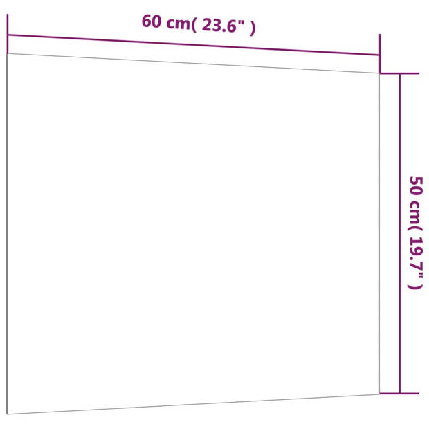 vidaXL Magneetbord voor aan de wand 60x50 cm gehard glas wit