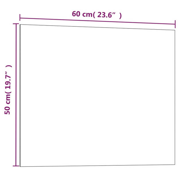 The Living Store Magneetbord - Gehard glas - 60 x 50 cm - Droog-uitwisbaar - Zwart