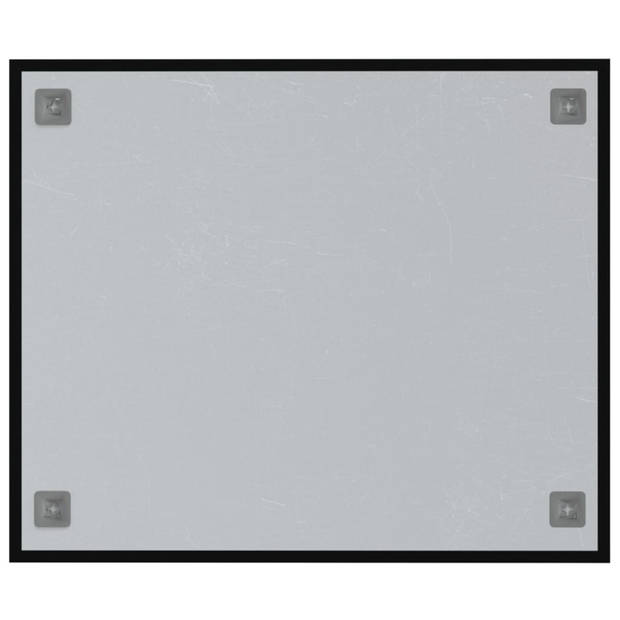 The Living Store Magneetbord - Gehard glas - 60 x 50 cm - Droog-uitwisbaar - Zwart