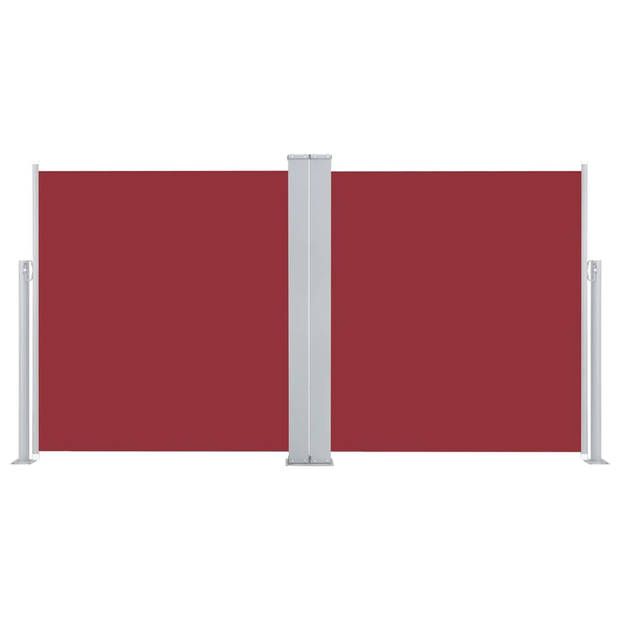 "The Living Store Tuinscherm - Rode Stof en Grijs Stalen Frame - 170 x 0-600 cm - Uv- en Waterbestendig"