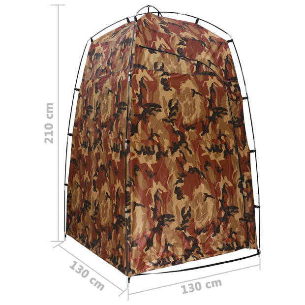 The Living Store Douchetent Glasvezel - 130 x 130 x 210 cm - Camouflage - PA