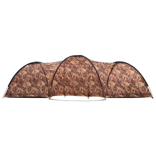 The Living Store Iglotent - Camouflage - Polyester - 650x240x190 cm - Geschikt voor 8 personen