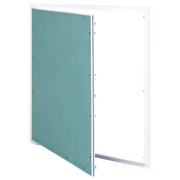 The Living Store Inspectieluik Groene Gipsplaat - Grote - Aluminium Frame - 756x756mm