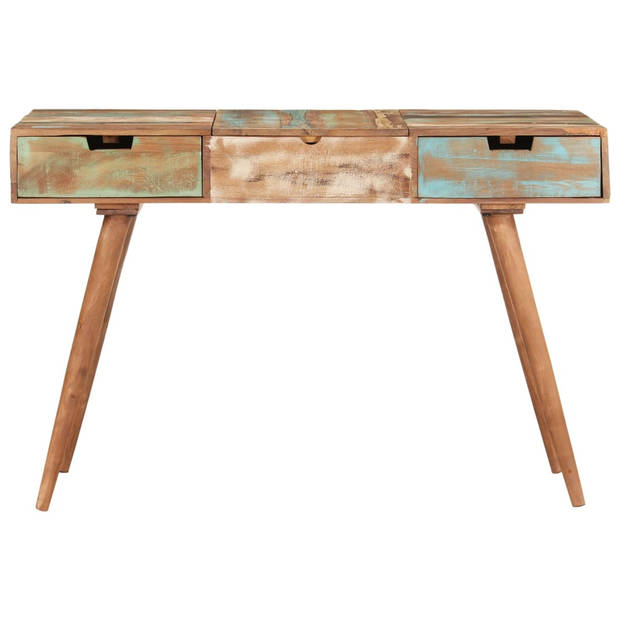 The Living Store Opmaaktafel Gerecycled Hout - 112 x 45 x 76 cm - Met Spiegel en Lades