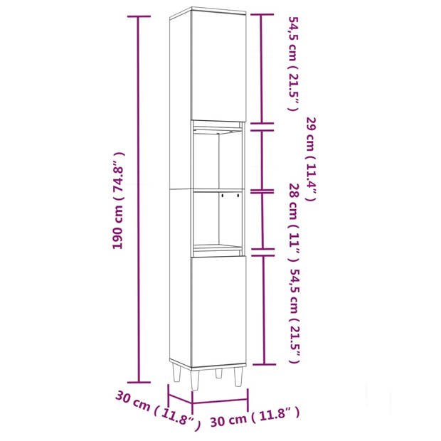 The Living Store Badkaastenset - Betongrijs - 65 x 33 x 60 cm (B x D x H) - Trendy ontwerp - Duurzaam materiaal