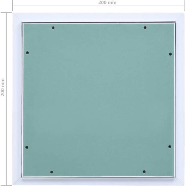 The Living Store Inspectieluik - Groen Gipsplaat - Grote - Aluminium Frame - 200 x 200 mm - Veersloten