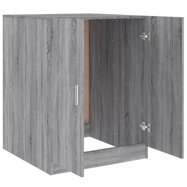 The Living Store Wasmachinekast - Modern Design - Badkamermeubel - 71 x 71.5 x 181.5 cm - Grijs Sonoma Eiken