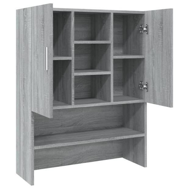 The Living Store Wasmachinekast - Modern Design - Badkamermeubel - 71 x 71.5 x 181.5 cm - Grijs Sonoma Eiken