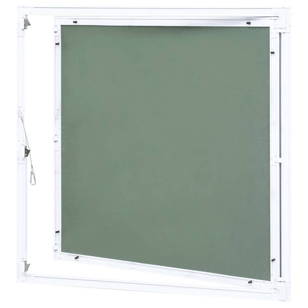 The Living Store Inspectieluik Groene Gipsplaat - Grote - Aluminium Frame - 400x400mm (LxB) - Veersloten