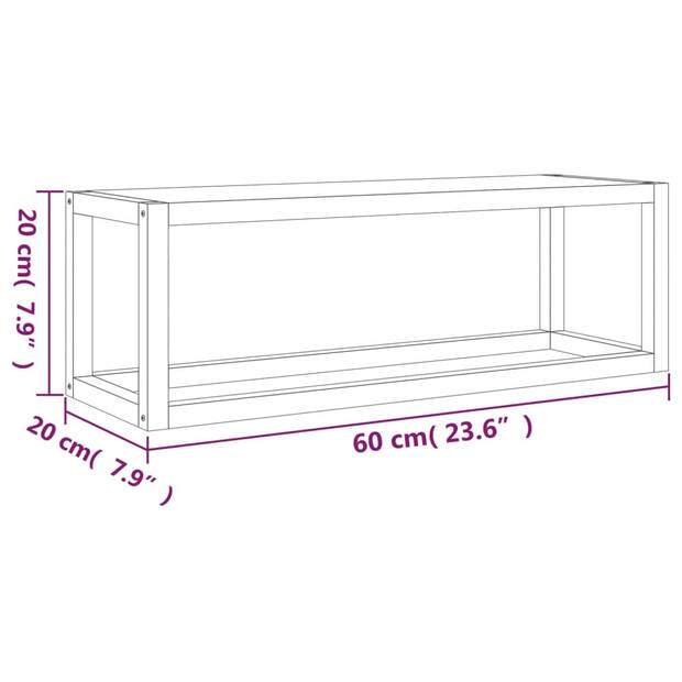 vidaXL Handdoekenrek 60x20x20 cm massief walnotenhout