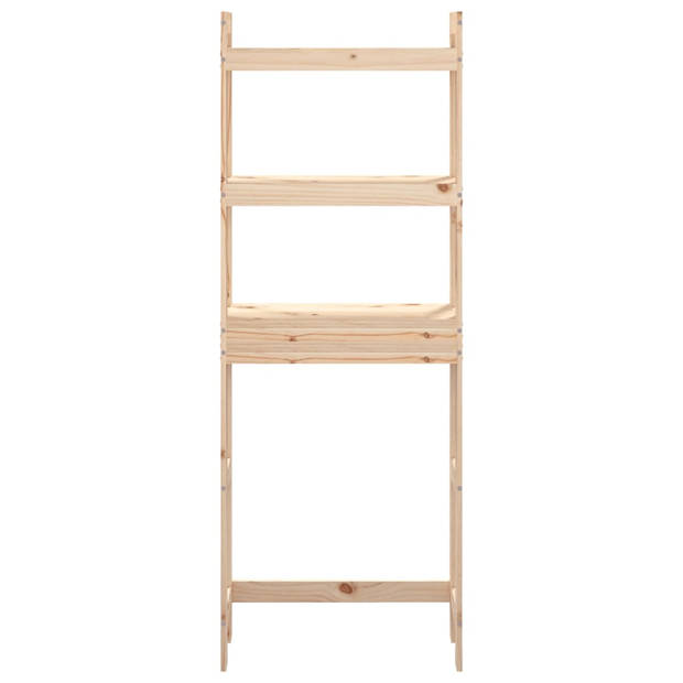 The Living Store Toiletrek - Massief grenenhout - Ruimtebesparend - 3 planken - 63 x 26 x 171 cm