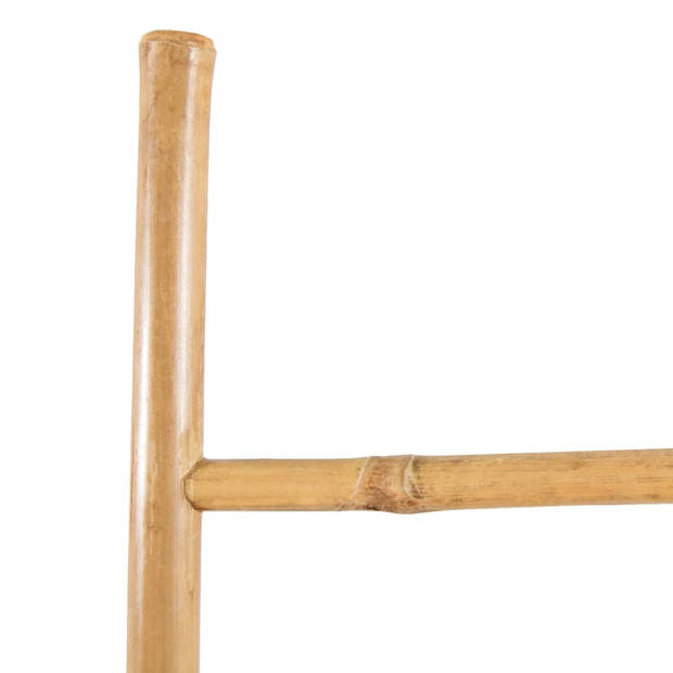 The Living Store Handdoekladder met 5 sporten 150 cm bamboe - Handdoekhouder