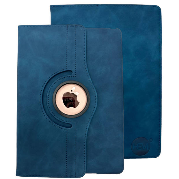 HEM Silky Dark Blue iPad hoes voor iPad 2017/2018 - iPad Air/Air 2 - 9.7 inch Draaibare Autowake Cover - Met Stylus Pen